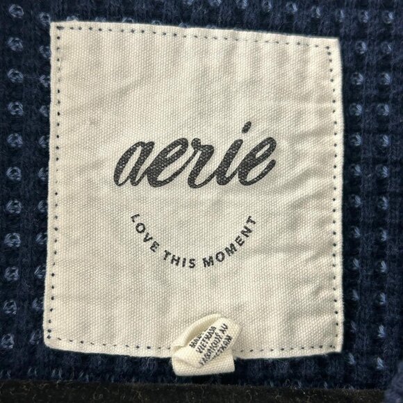 Aerie Women's Size XL Lumberjane Waffle Shirt Jacket Blue With Chest Pockets - Picture 11 of 16
